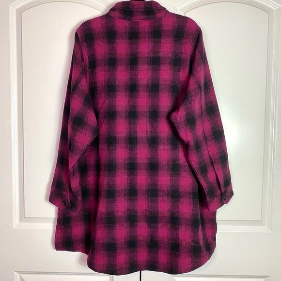 Torrid Plaid Cotton Shacket Button Front, Warm, hight front Pockets NWT 3X - Picture 6 of 15